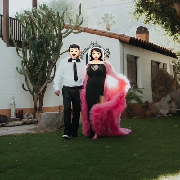 Robe Ruffle Tulle Dress Photo Shoot Dress/Short Train Maternity Dress - Picture 3 of 5